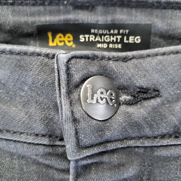 Lee Jeans Womens Size 12 Short Gray Regular Fit Straight Stretch Denim - Picture 2 of 12